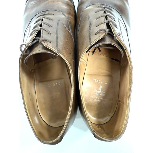 Brooks Brothers Peal & Co Shoes Mens Size 11.5 D Captoe Oxford Brown Leather - Picture 8 of 14